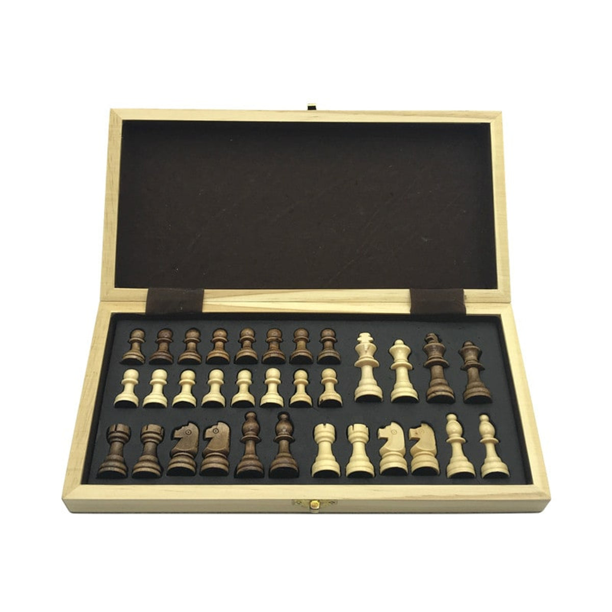 Magnetic Folding Chess Board With Solid Wood Pieces Travel Chess Set - Image 5