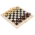 Magnetic Folding Chess Board With Solid Wood Pieces Travel Chess Set - Image 3