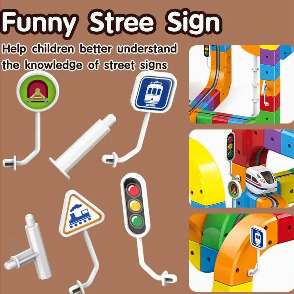 Magnetic Train Track Toy With Rechargeable Engine And Bendy Rails For Kids - Image 8