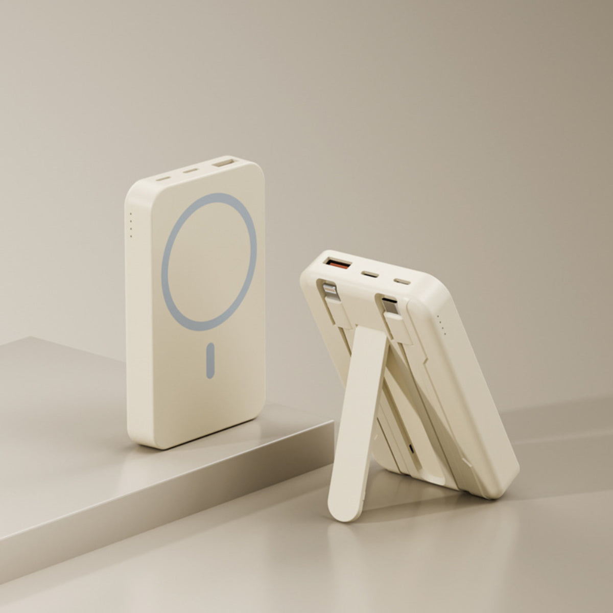 Magnetic Wireless Power Bank With Stand 10 000mAh Portable Charger For Fast Charging - Image 3