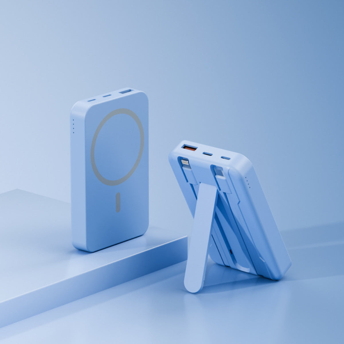 Magnetic Wireless Power Bank With Stand 10 000mAh Portable Charger For Fast Charging - Image 4