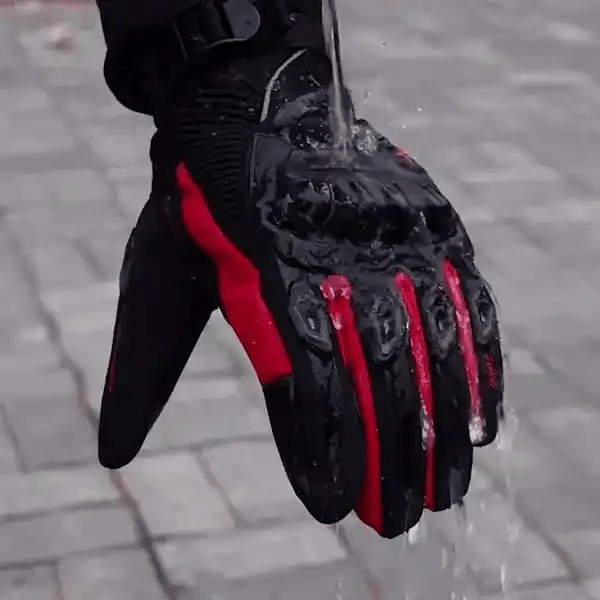 Motorcycle Gloves With Reinforced Knuckle Protection And Wrist Strap For Secure Fit