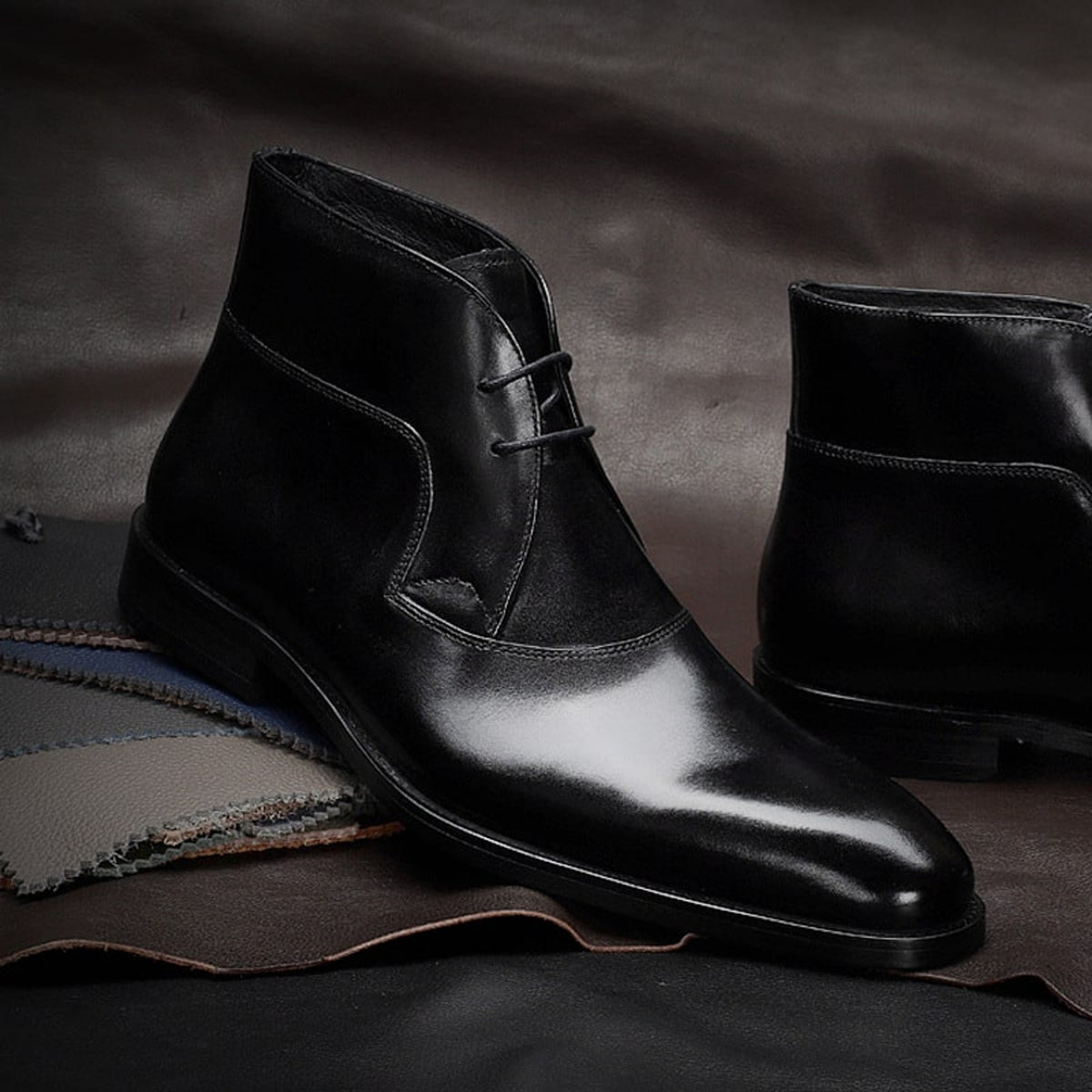 Martin Boots with Low-Heel Dress Design and Square Toe - Image 4