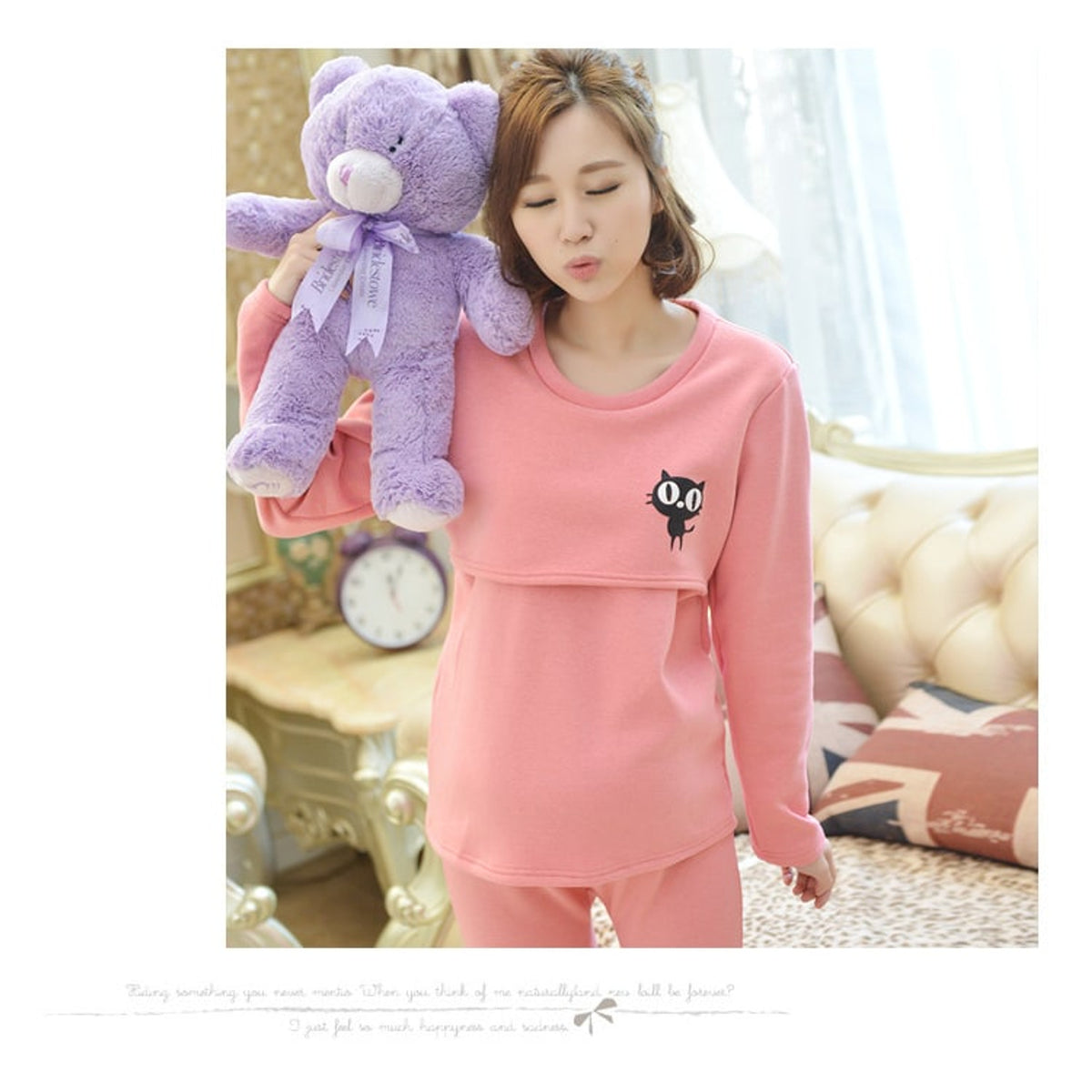 Maternity Thermal Set with Long Sleeve Underwear and Round Neck - Image 6