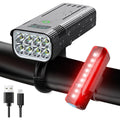 Matte Black Rechargeable Bike Light Set With Digital Display - Image 1