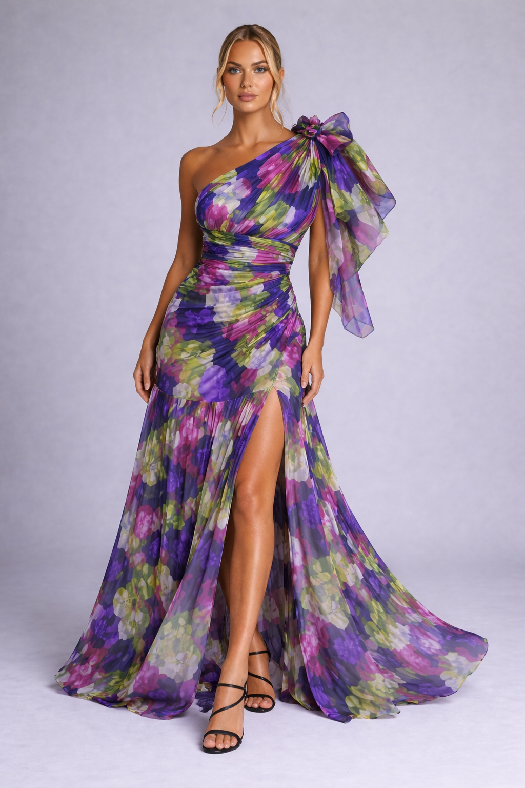 NOVA | Women’s Floral One Shoulder Maxi Dress – Flowy Spring Maxi Dress