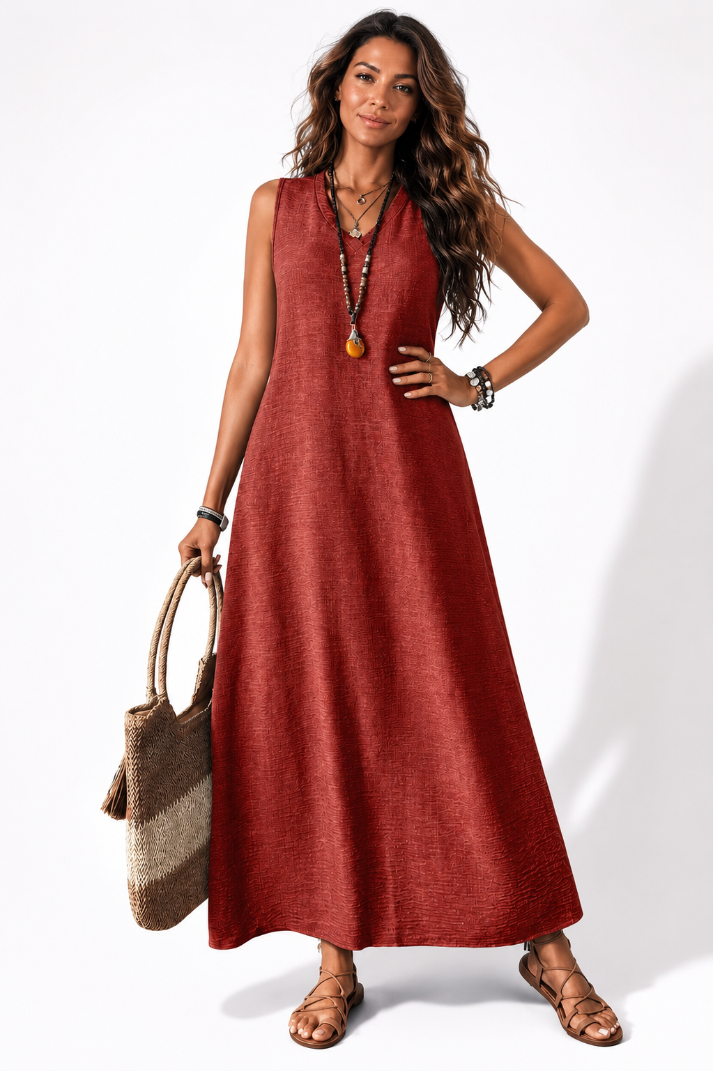 NOVA | Women's Boho Maxi Dress | Sleeveless Summer Holiday Beach Dress