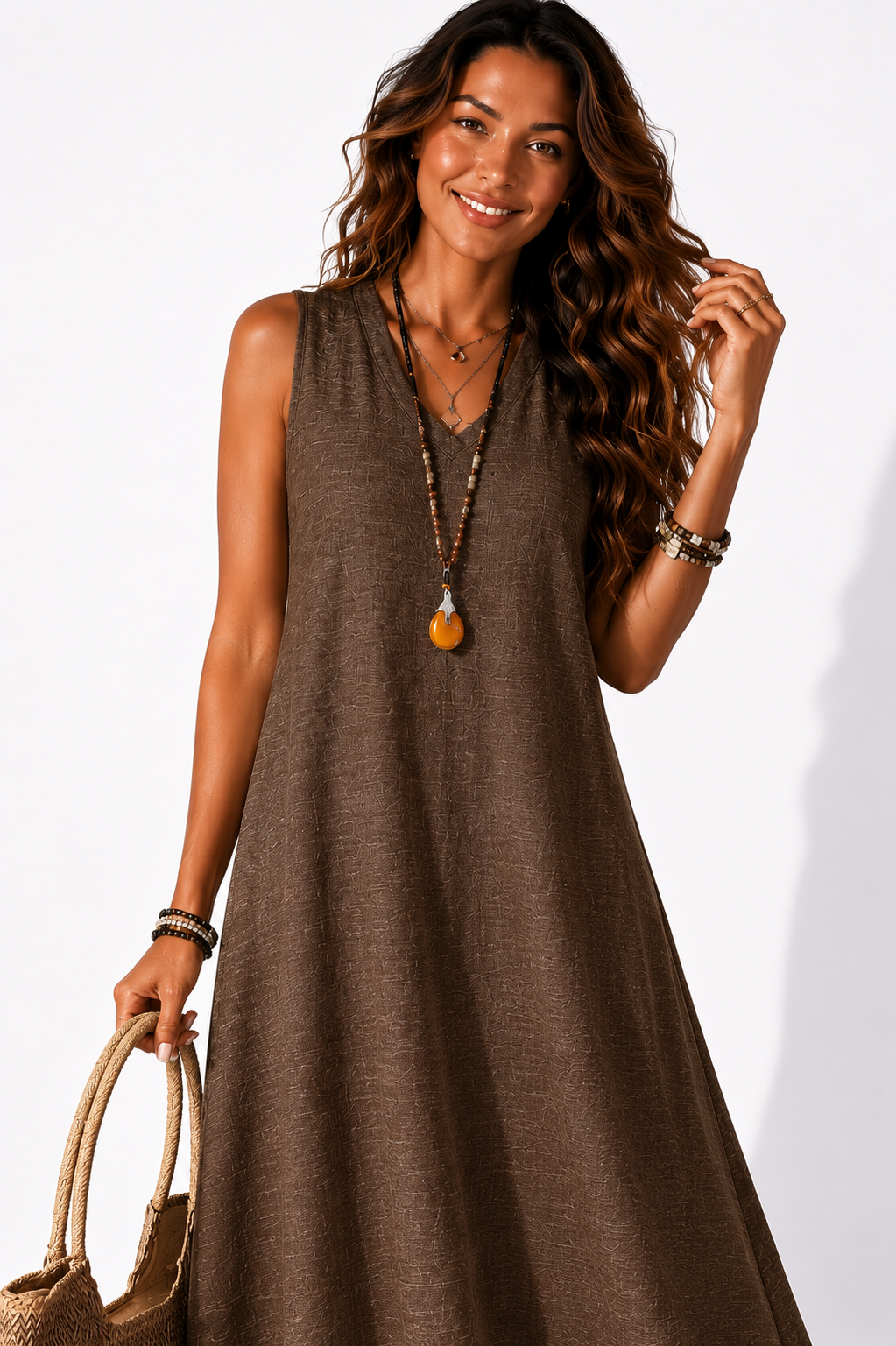 NOVA | Women's Boho Maxi Dress | Sleeveless Summer Holiday Beach Dress
