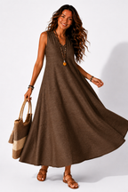 NOVA | Women's Boho Maxi Dress | Sleeveless Summer Holiday Beach Dress