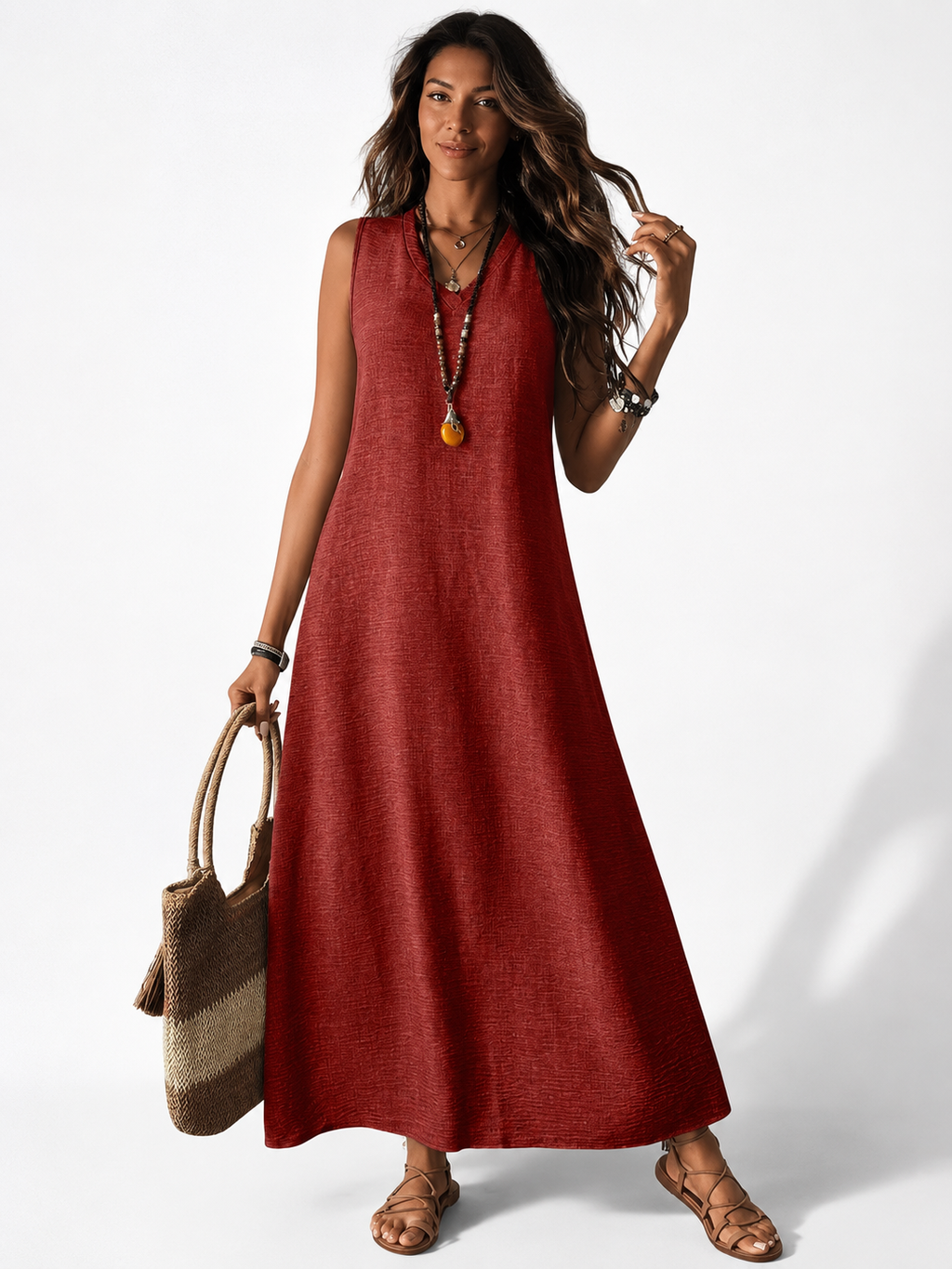 NOVA | Women's Boho Maxi Dress | Sleeveless Summer Holiday Beach Dress