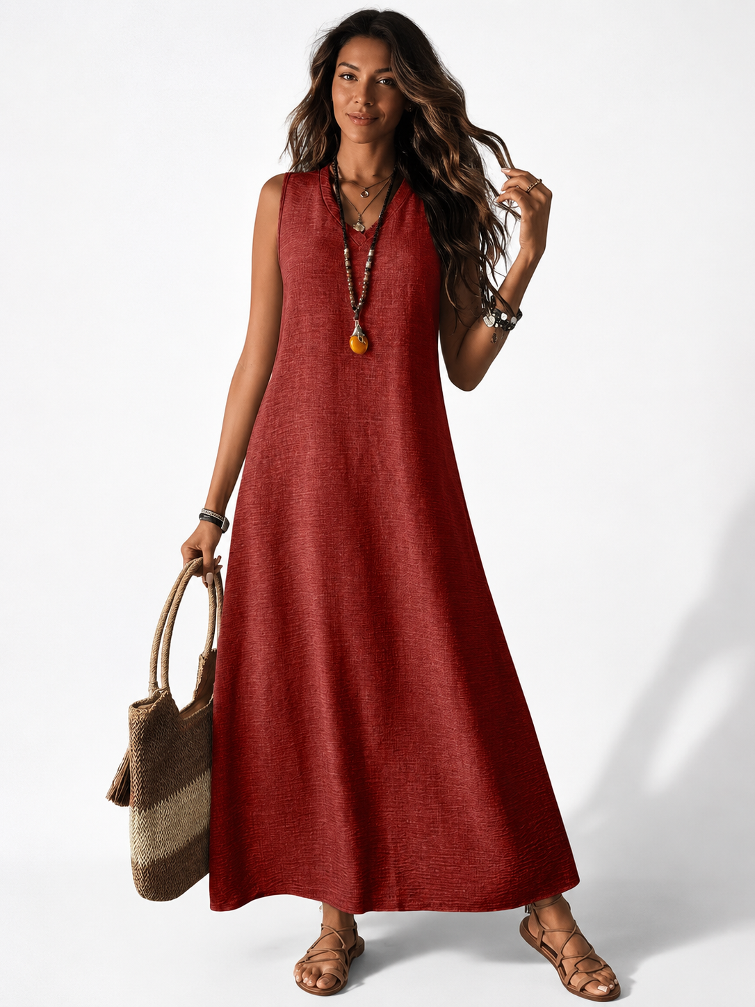 NOVA | Women's Boho Maxi Dress | Sleeveless Summer Holiday Beach Dress