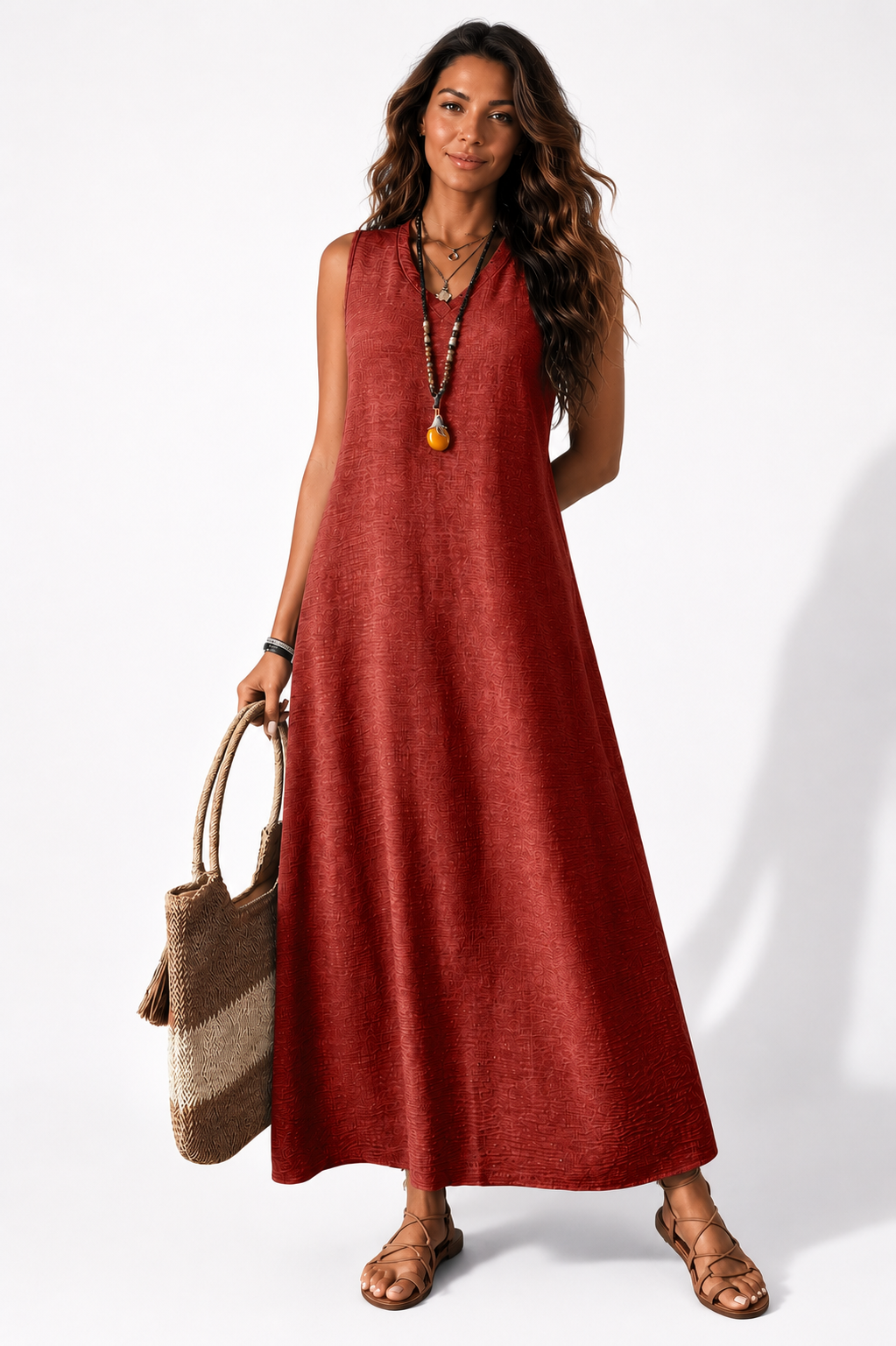 NOVA | Women's Boho Maxi Dress | Sleeveless Summer Holiday Beach Dress