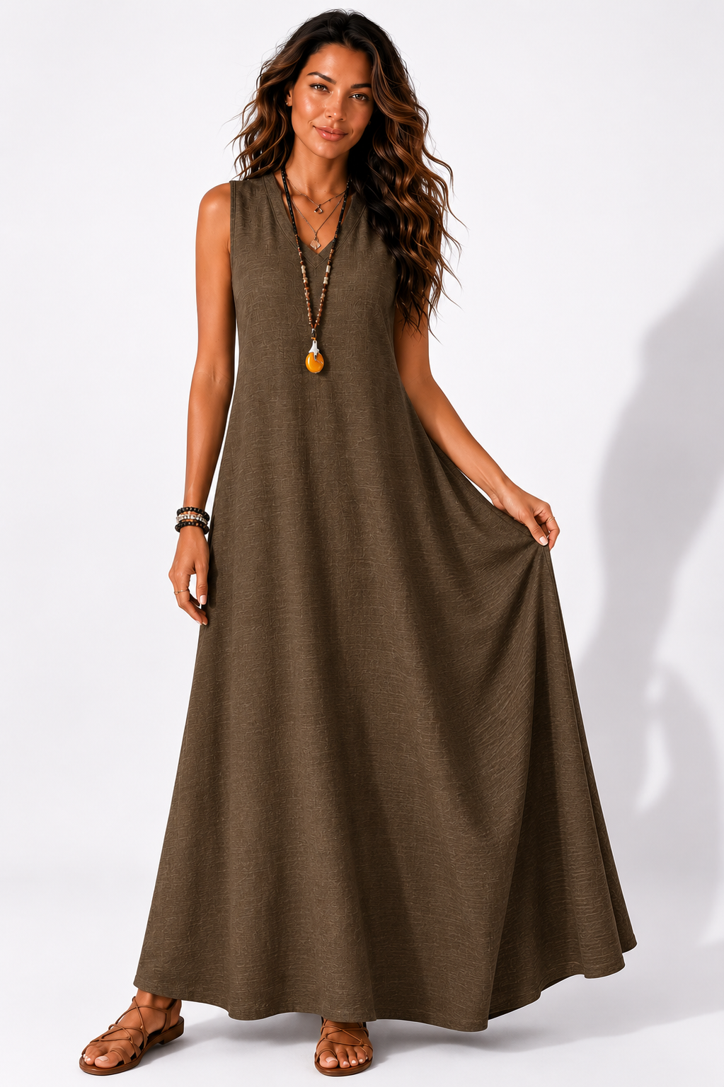 NOVA | Women's Boho Maxi Dress | Sleeveless Summer Holiday Beach Dress