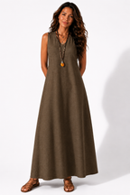 NOVA | Women's Boho Maxi Dress | Sleeveless Summer Holiday Beach Dress