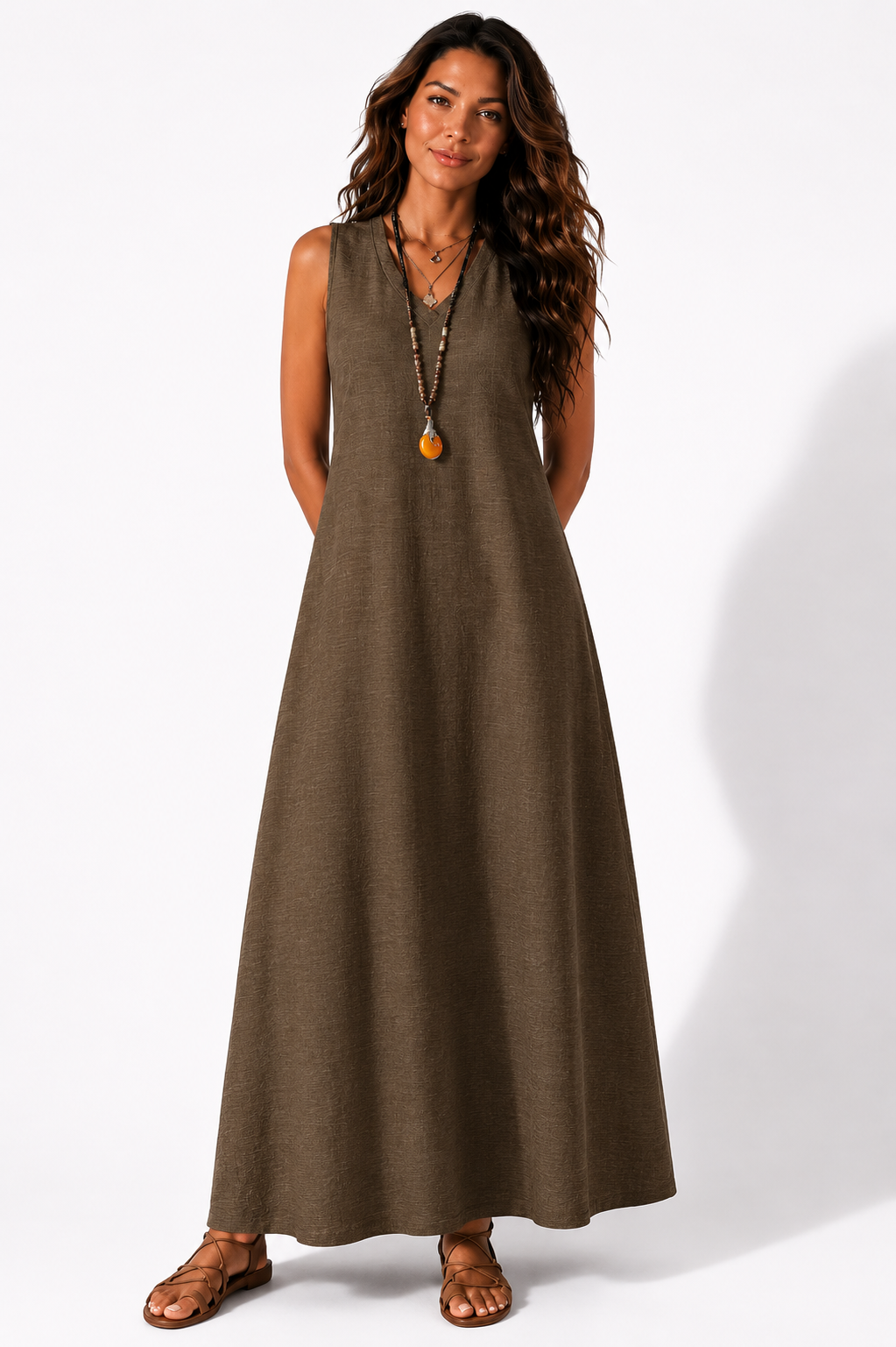NOVA | Women's Boho Maxi Dress | Sleeveless Summer Holiday Beach Dress