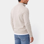 Knit Sweater with Supportive Fitted Silhouette and Quarter-Zip Neckline - angle