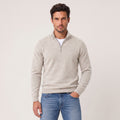 Knit Sweater with Supportive Fitted Silhouette and Quarter-Zip Neckline - hero