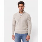Knit Sweater with Supportive Fitted Silhouette and Quarter-Zip Neckline - studio