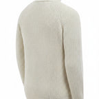 Men's Ribbed Knit Turtleneck Sweater Regular Fit Pullover With Classic Collar - angle