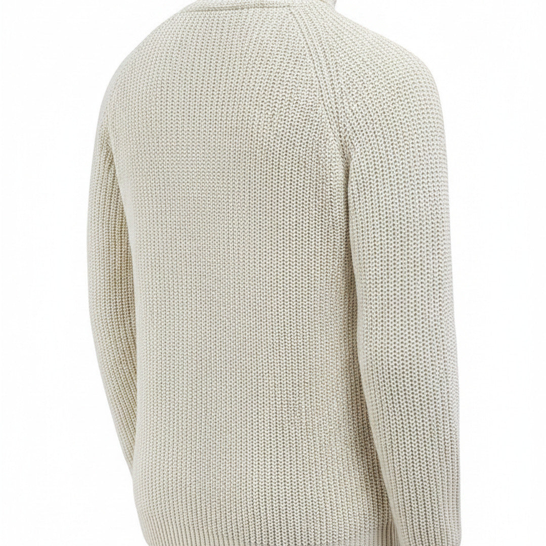 Men's Ribbed Knit Turtleneck Sweater Regular Fit Pullover With Classic Collar - angle