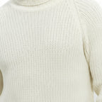 Men's Ribbed Knit Turtleneck Sweater Regular Fit Pullover With Classic Collar - detail
