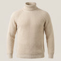 Men's Ribbed Knit Turtleneck Sweater with Supportive Regular Fit and Collar - hero