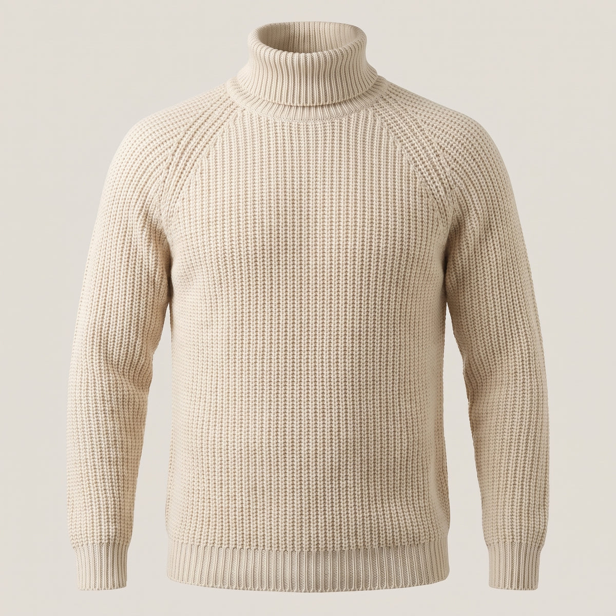 Men's Ribbed Knit Turtleneck Sweater with Supportive Regular Fit and Collar - hero