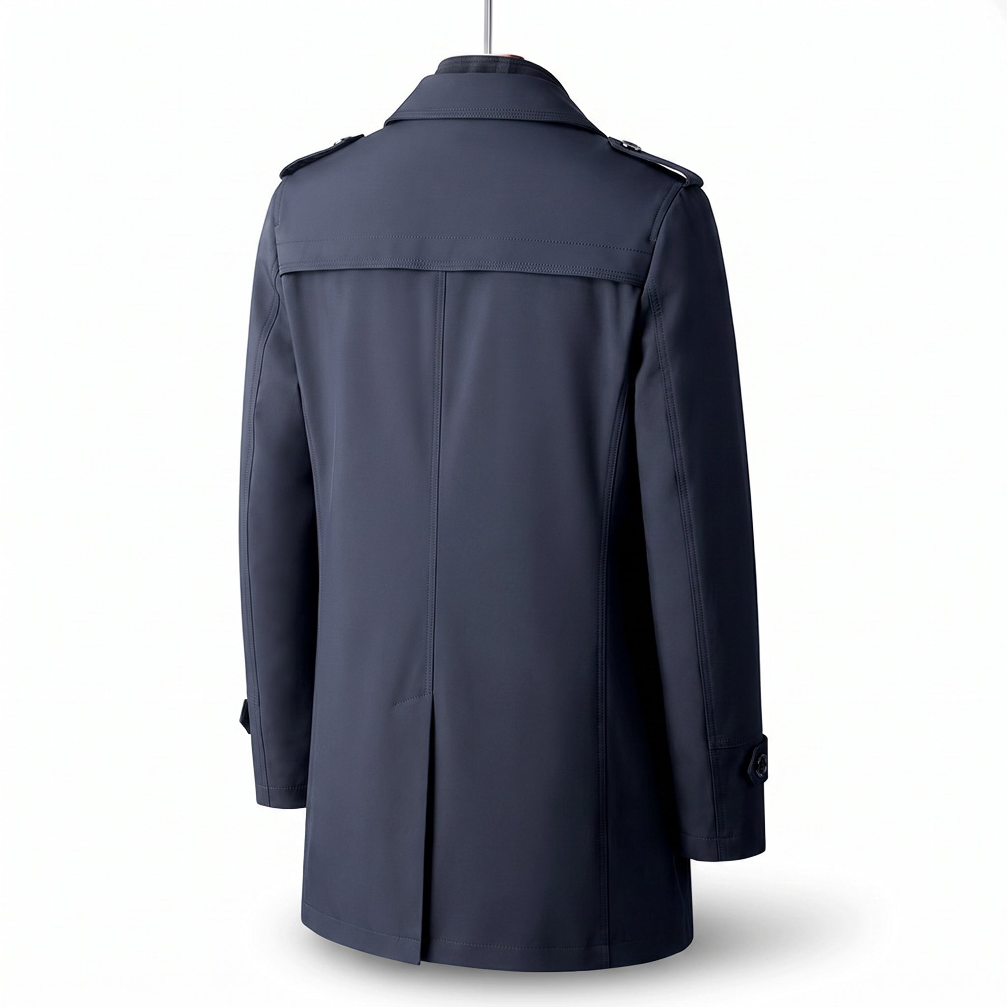 Trench Coat Men Long With Epaulets - angle