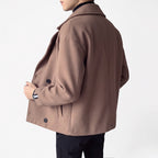 Cropped Trench Coat With Wide Lapels - angle