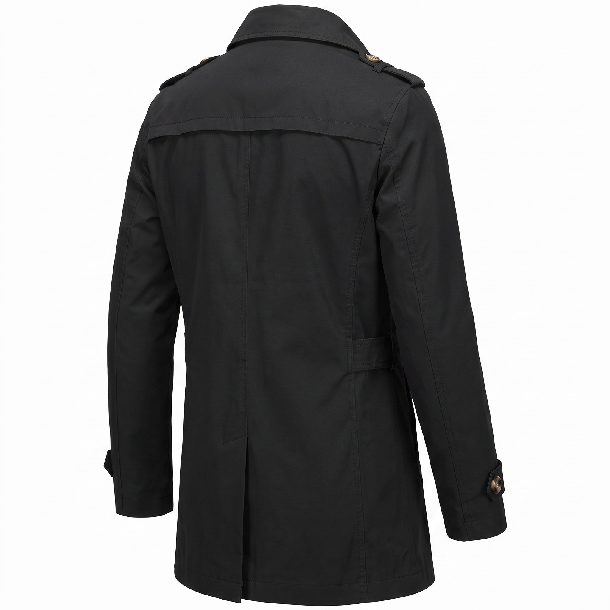 Trench Coat Men Single-Breasted With Epaulets - angle