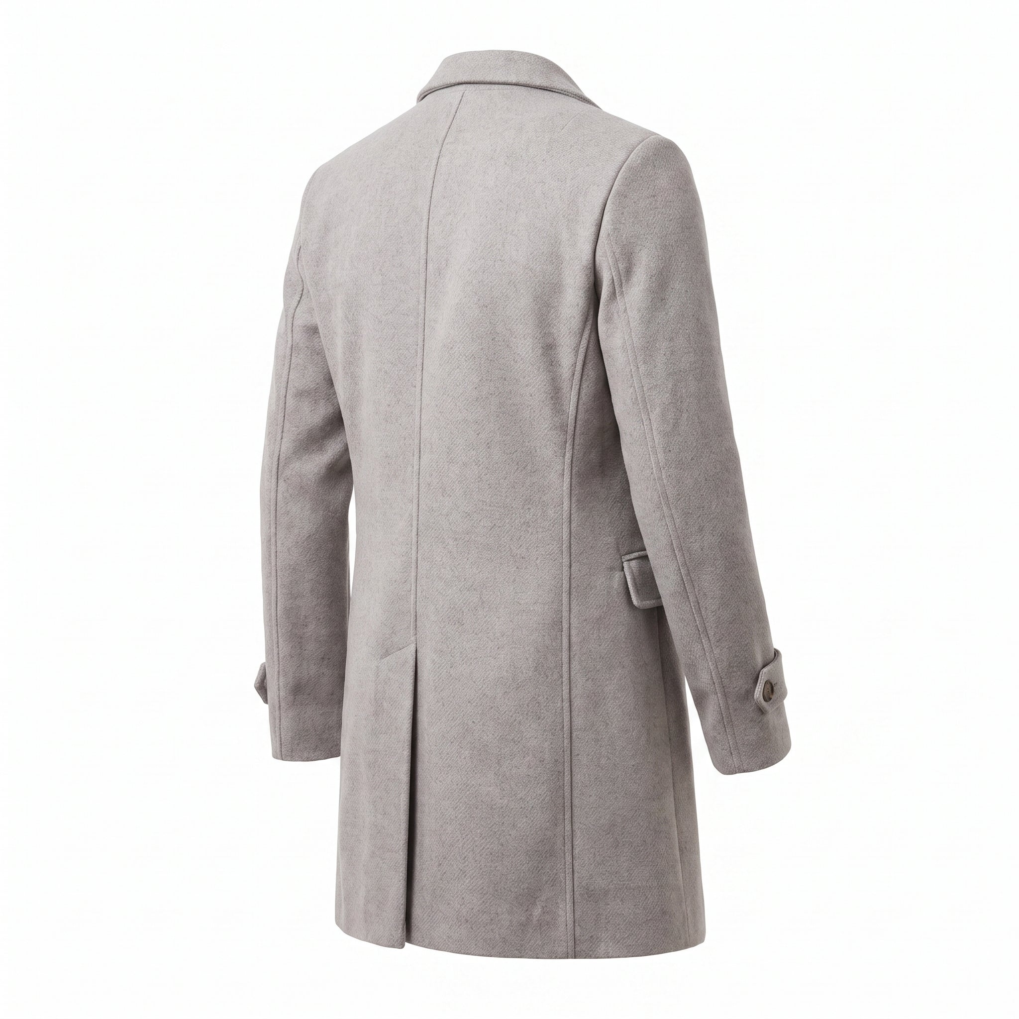 Trench Coat Men Long Single-Breasted Three Buttons - angle