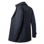 Trench Coat Men Double-Breasted Notched Lapel - angle