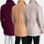Trench Coat Men Short Belted With Lapels - angle