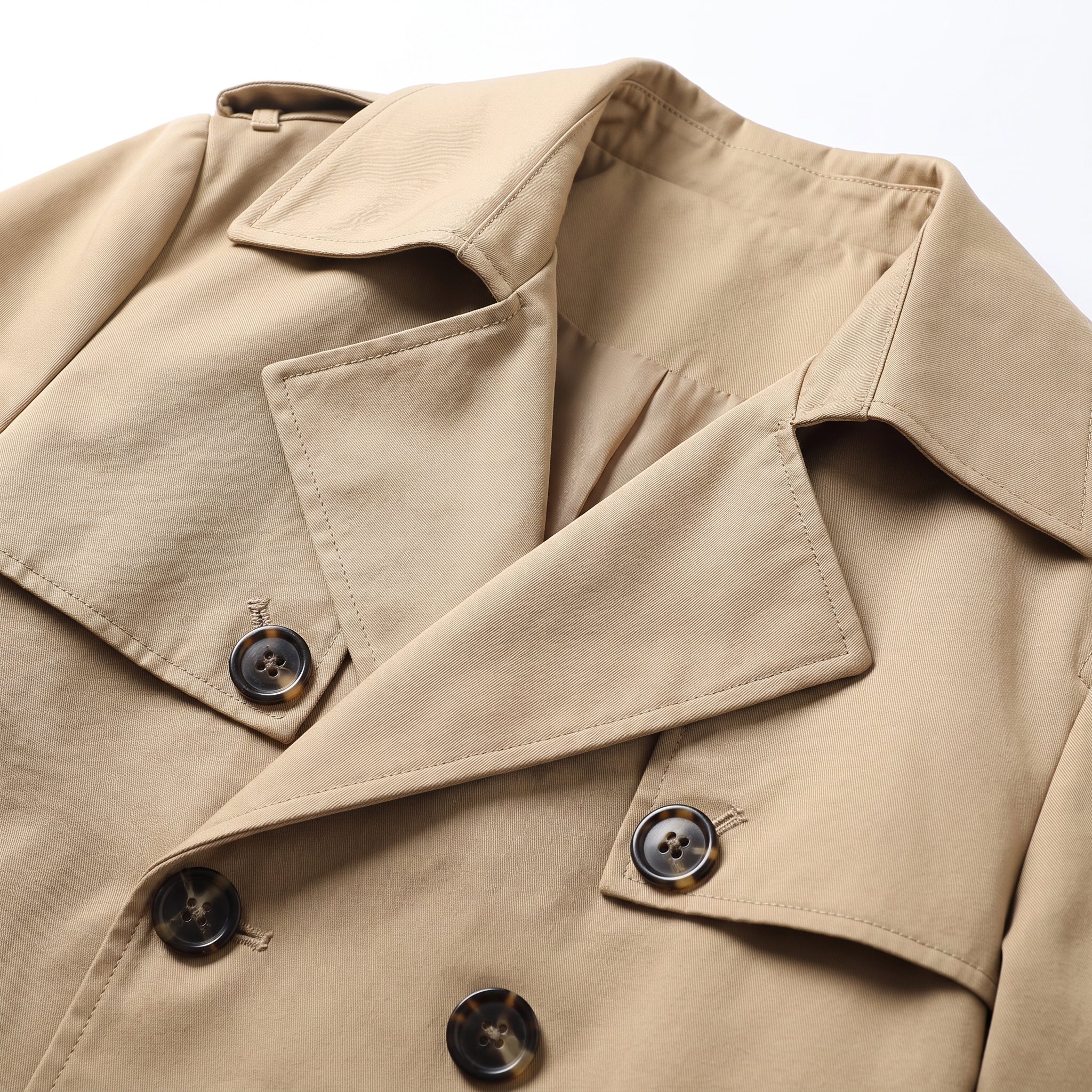 Trench Coat Men Long Double-Breasted - detail