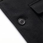 Men's Long Coat With Notched Lapels And Two Buttons - detail