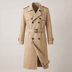 Trench Coat Men Long Double-Breasted - hero