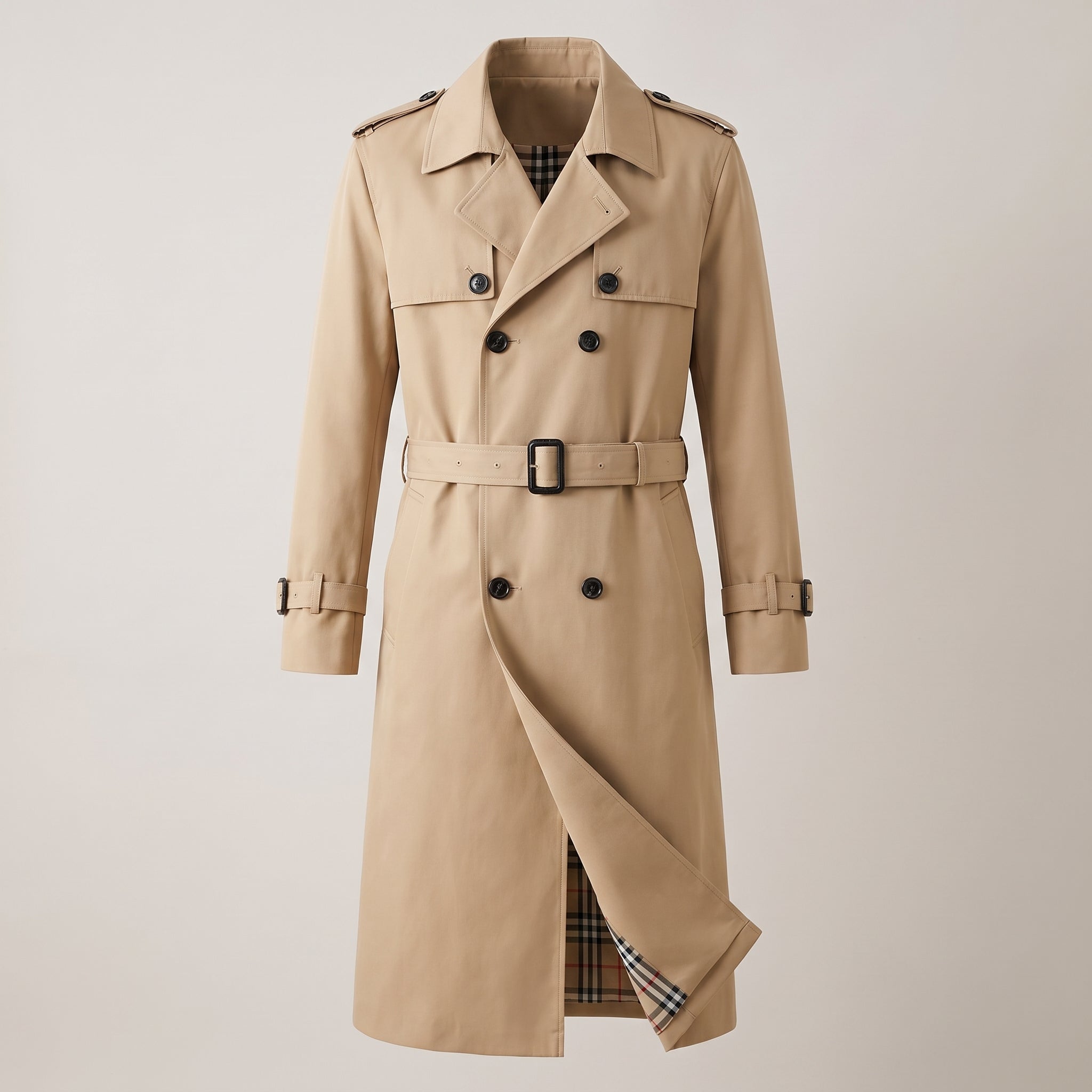 Trench Coat Men Long Double-Breasted - hero