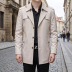 Trench Coat Men Single-Breasted Mid-Thigh Length - hero