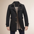 Trench Coat Men Single-Breasted With Epaulets - hero