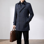 Trench Coat Men Long With Epaulets - scale