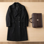 Men's Long Coat With Notched Lapels And Two Buttons - scale