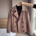 Cropped Trench Coat With Wide Lapels - scale