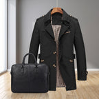 Trench Coat Men Single-Breasted With Epaulets - scale