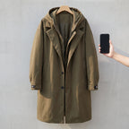Trench Coat Men Full Length With Hood - scale