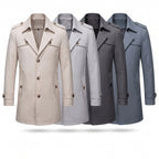 Trench Coat Men Single-Breasted Mid-Thigh Length - studio