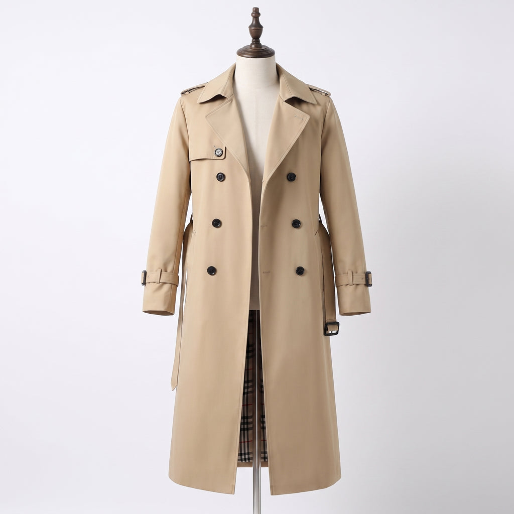 Trench Coat Men Long Double-Breasted - studio