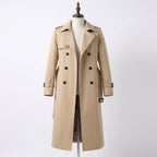 Trench Coat Men Long Double-Breasted - studio