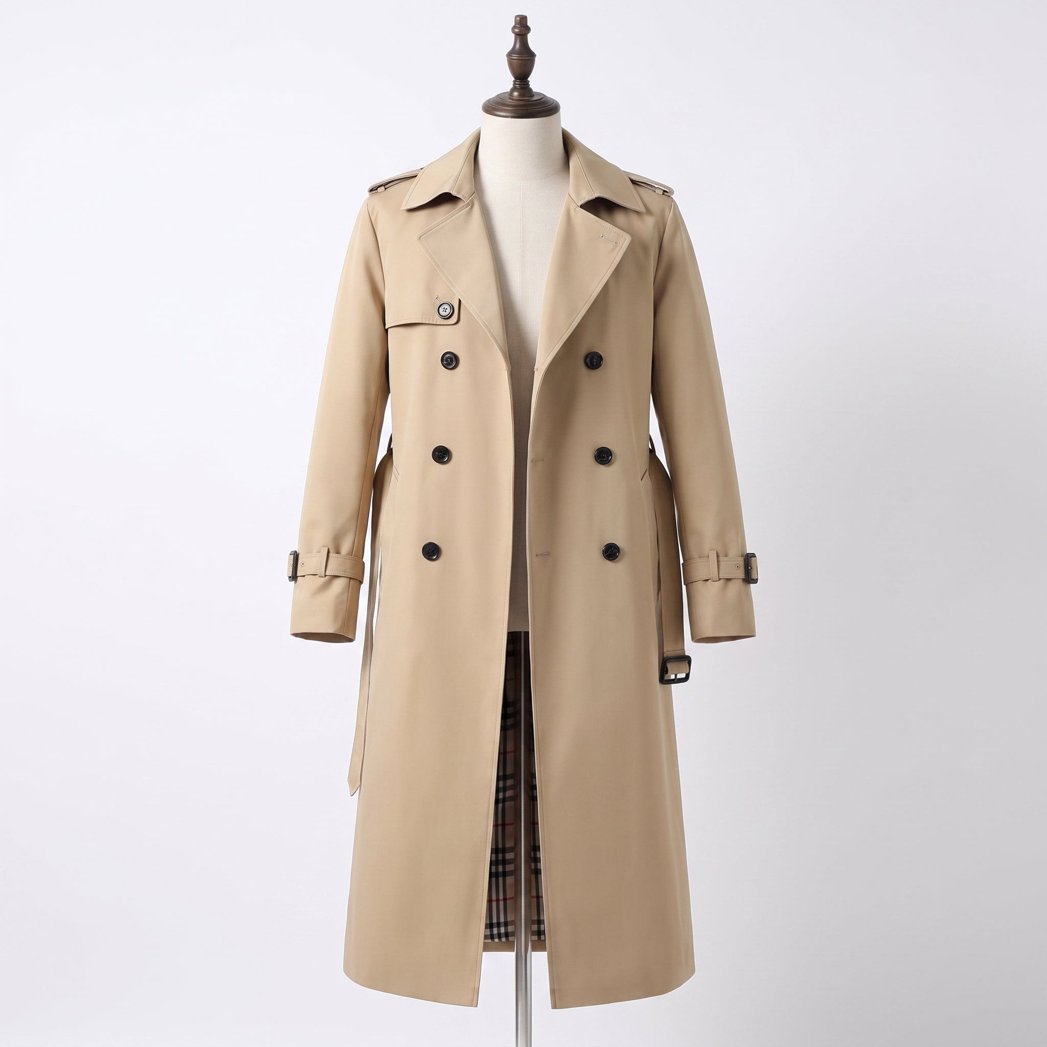 Trench Coat Men Long Double-Breasted - studio