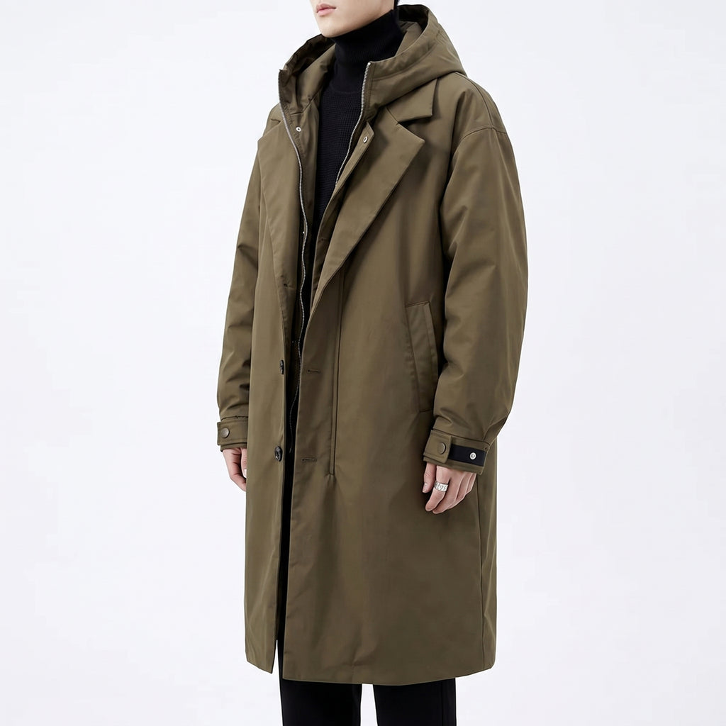 Trench Coat Men Full Length With Hood - studio