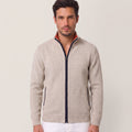 Men's Zip Up Sweater with Supportive Fitted Silhouette and Zip-Front - hero